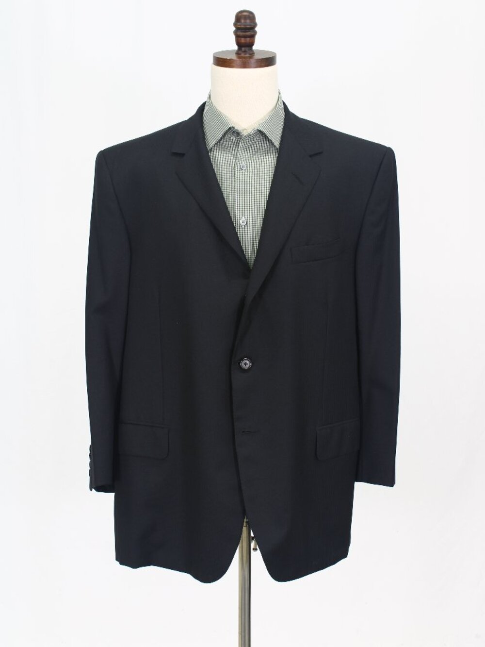 Oxxford Clothes 46R Black Blazer Sport Coat Jacket 3-Button Herringbone W707